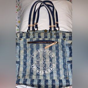 Vintage Louis Vuitton denim trunks and bags tote!